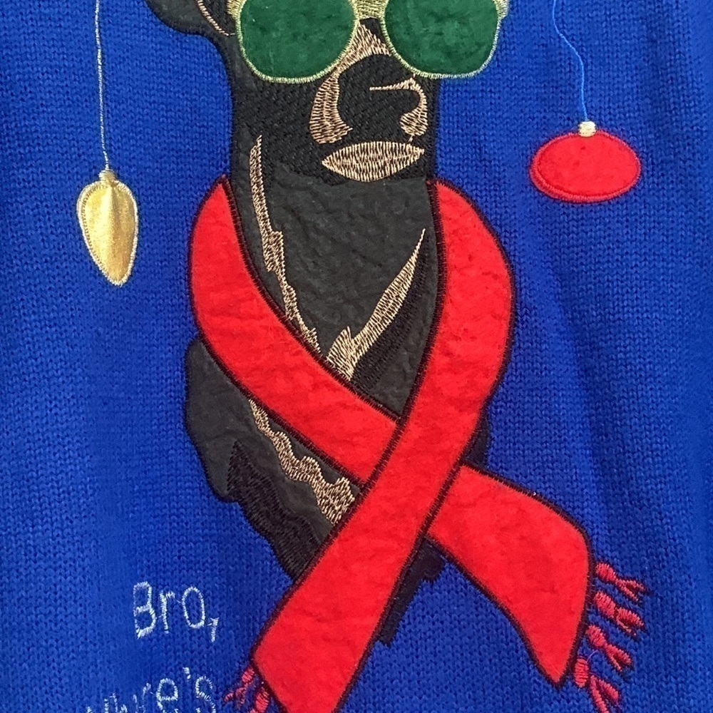 Jolly Sweaters | Blue “Bro Where’s The Party”Holiday Reindeer Unisex Sweater L - Picture 6 of 17